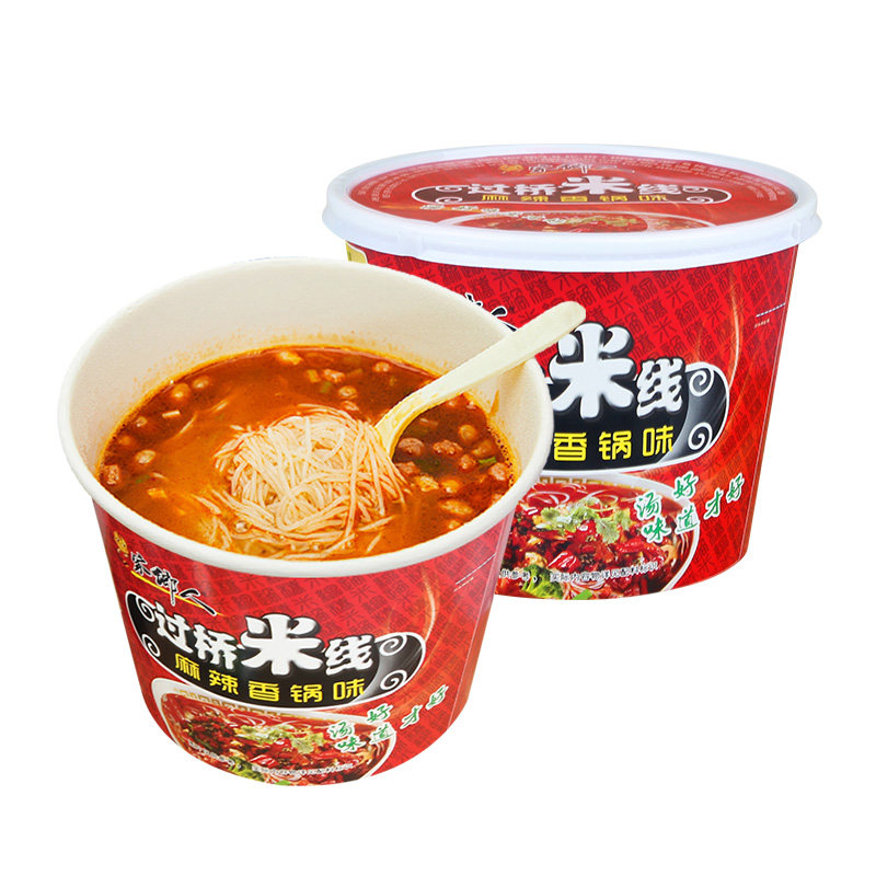 家乡人过桥米线*6桶装正宗非油炸香菇炖鸡酸辣牛肉味即食方便粉丝