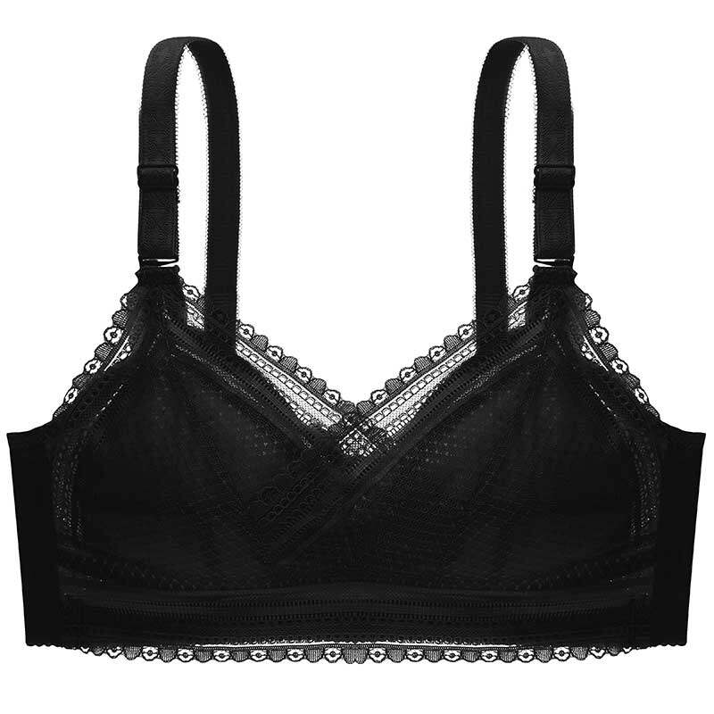 内衣女无钢圈大胸显小文胸罩大码聚拢调整型收副乳防下垂夏超薄款