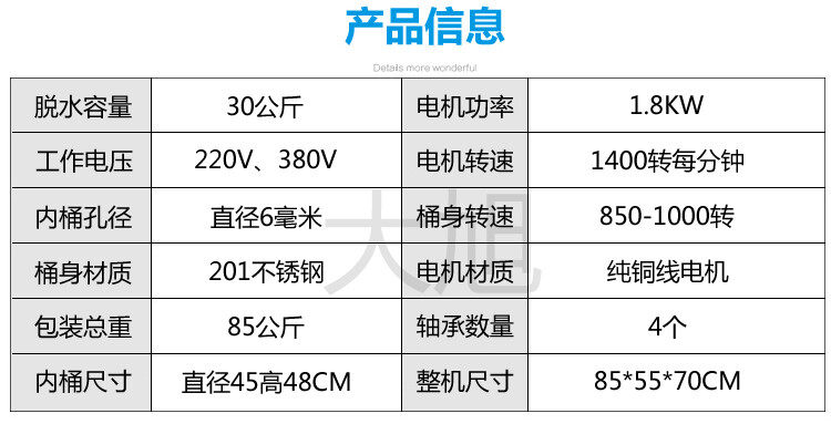 Промышленные сушилки 新品大容量20公斤不锈钢甩干桶大型工业脱水机单甩离心机大功率1. OTHER