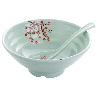 扬格雪夜红饭碗汤碗家用日式商用个性创意可爱小米饭单碗密胺餐具