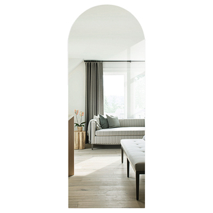 北欧拱门形壁挂家用穿衣镜挂墙式全身镜异型免打孔贴墙试衣镜子