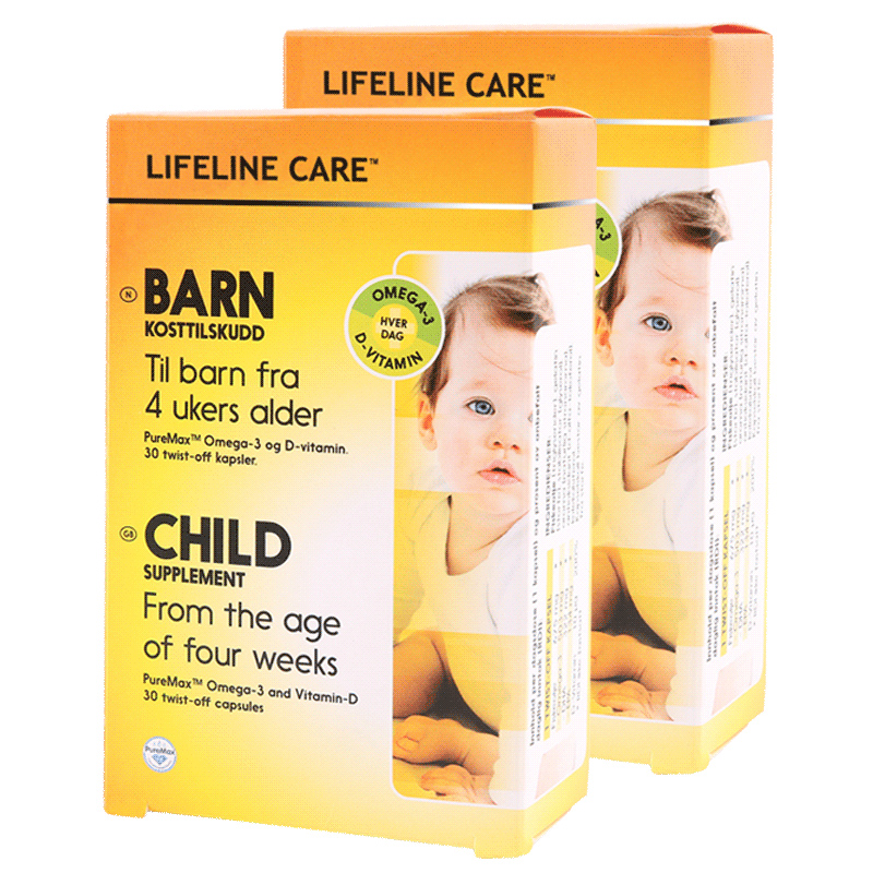【2盒】挪威Lifeline Care婴幼儿鱼油DHA补脑益智维生素D3