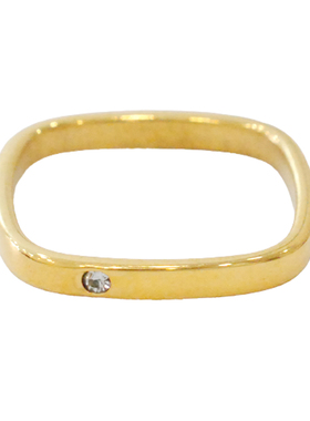 方戒方形戒指女素圈镀钛钢镀简约