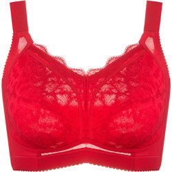 Moonlight Big Breast Showing Small Bra Thin No Wires Full Cup Large Size Bra Fat mm zodiac year red underwear for women