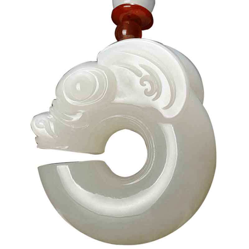 玉说新疆天然和田玉玉猪龙附证书