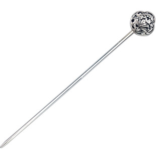 艺圃原创手工S925纯银发簪盘发头饰并蒂莲花复古汉服簪子步摇头饰