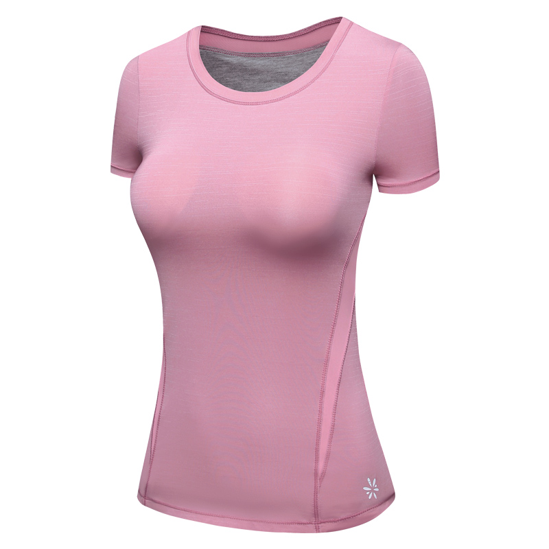 瑜伽服上衣女短袖帶胸墊專業(yè)運(yùn)動(dòng)健身瑜珈服顯瘦初學(xué)者瑜伽t恤夏