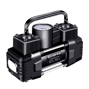 雷傲12V车载充气泵双缸高压便携式小轿车轮胎汽车用打气泵筒电动