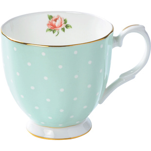 Royal Albert皇家阿尔伯特波尔卡蓝玫瑰系列骨瓷马克杯水杯咖啡杯