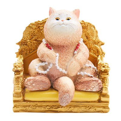 旗舰店宫廷宝贝龙椅猫摆件