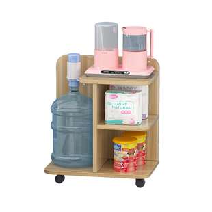 轻奢人造板免漆床头柜置物架卧室北欧风ins小柜子带轮茶桌烧水柜