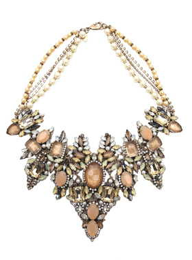 T公馆欧美奢华大气宝石镶嵌项链个性油画宝石巴洛克重工名媛首饰