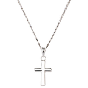 十尚美地偕行 925纯银小清新十字架项链女未镶嵌配饰小吊坠锁骨链
