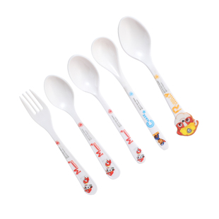 汪汪队儿童叉勺宝宝学吃饭训练勺子儿童餐具婴儿长柄辅食密胺饭勺