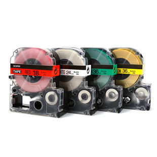 普贴色带6 9 12 18mm标签打印机不干胶贴纸标签机 防水线缆标签物品分类标签带适用于爱普生k400 600p 1000p