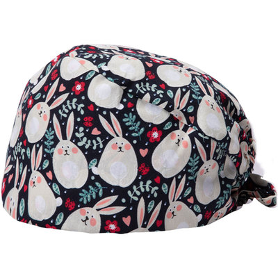 乐倍康卡通风纯棉松紧护士手术帽