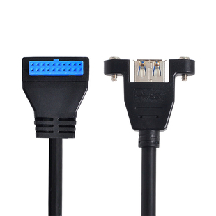 主板19/20PIN转TYPE-C扩展USB3.0+3.1双口两母后置机箱挡板线扩展