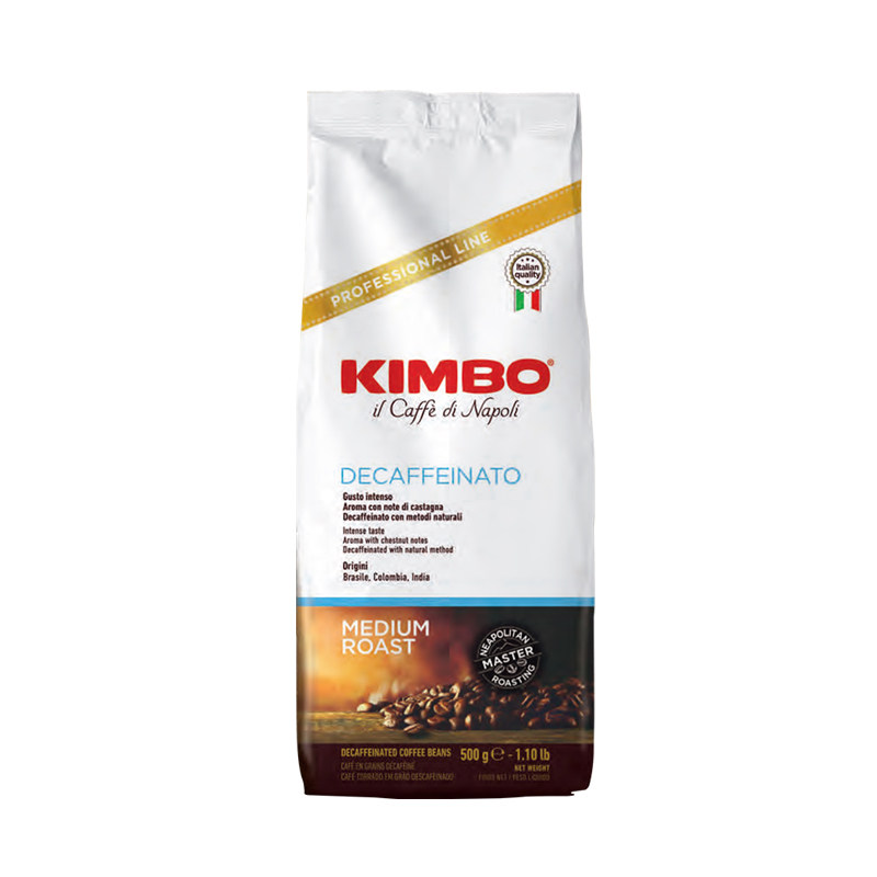KIMBO意大利进口意式低因特浓咖啡豆500g 可磨脱因手冲咖啡粉