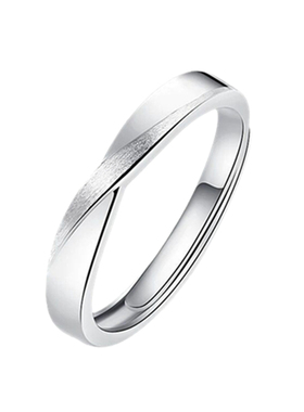 情侣素圈刻字生日礼物对戒纯银