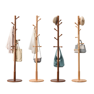 实木衣帽架落地家用挂包架单杆式客厅衣架简约现代卧室挂衣服架子