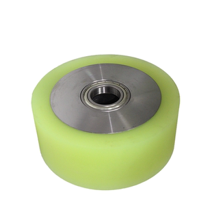 包胶轮聚氨酯滚轮带轴承大型承重铁芯包胶滚筒工厂自动化无动力轮