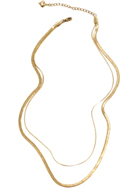 欧美法式双层ins冷淡风蛇骨项链