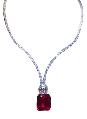 红宝石私人挂坠时尚风吊链定制