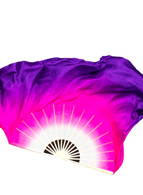 加长真丝舞蹈扇子广场胶州三色