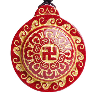 朱砂吊坠六字真言项链坠男女款2026马年万字符复古吉祥物挂件饰品