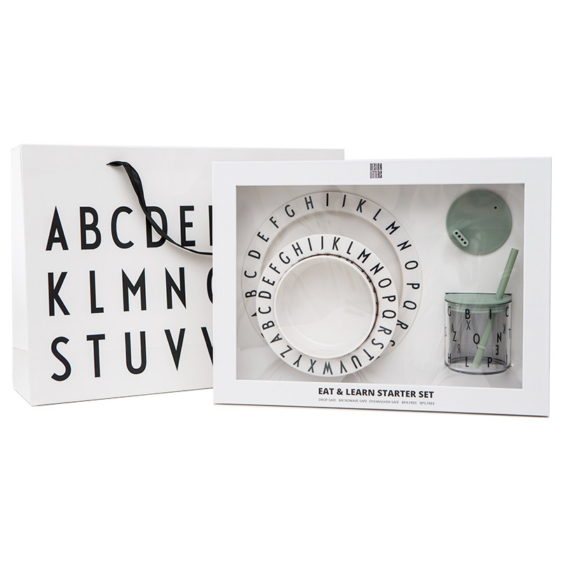 designletters丹麦宝宝防摔餐具礼盒礼物儿童辅食碗字母盘子套装