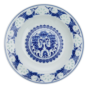 富玉陶瓷青花玲珑餐具套装景德镇高温釉下彩家用中式碗碟高档礼盒