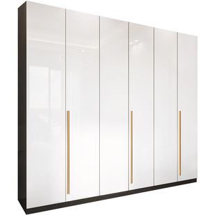 现代轻奢衣柜长拉手定制平开门大衣橱衣帽间多功能储物柜子8A-803