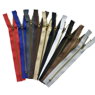 4号铜拉链12/15/18cm金属闭口裤门牛仔裤子拉锁包包拉链头金属