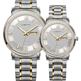品牌正品罗宾尼情侣手表一对石英防水时尚简约男表女表腕表新款