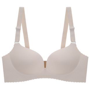 内衣夏季薄款女士小胸罩聚拢收副乳防下垂上托光面无痕文胸薄模杯