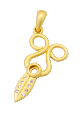 diy小剪刀圆形蜜蜡琥珀吊坠空托