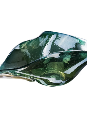 荷叶玻璃客厅玄关餐桌新居摆件