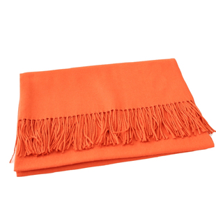 橙色围巾女春秋冬围脖脏橘桔色橘红披肩南瓜色橘黄仿羊绒羊毛薄款