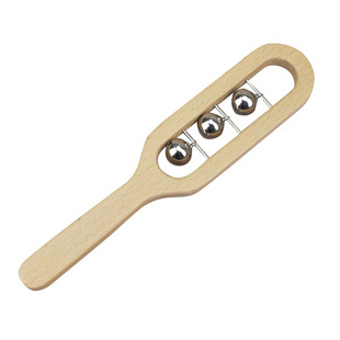 声乐玩具三铃铛板铃儿童幼儿园音乐课教用木制音乐感知协调教具