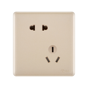 公牛开关插座86型暗装大面板家用电源五孔插座带USB开关G28玫瑰金