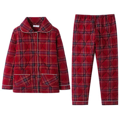 夹棉秋冬季加厚本命年红色家居服