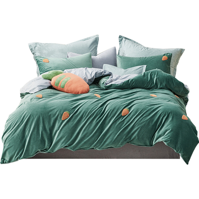 梦洁法兰绒加厚保暖秋冬季四件套