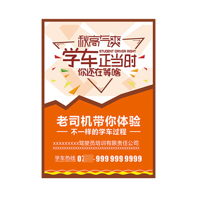 汽车驾驶培训宣传单驾校招生展架