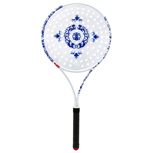 国柔青花瓷碳素太极柔力球拍 99孔水晶拍面 细短柄柔力球拍套装