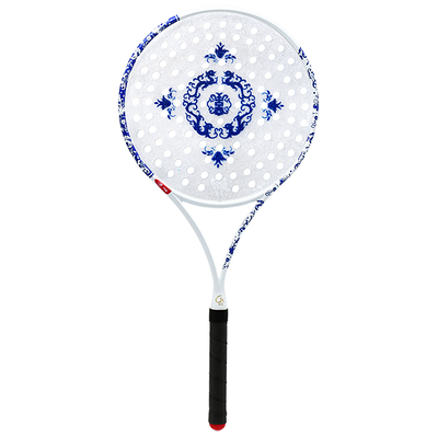 国柔青花瓷碳素太极球拍99孔水晶