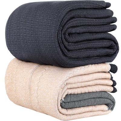 宽松加厚男女老年人高腰驼绒棉裤