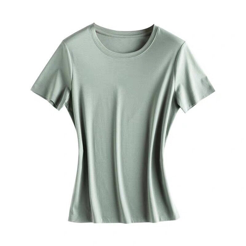 加肥加大码夏季新款女装t恤200斤胖mm莫代尔短袖大领打底衫体恤