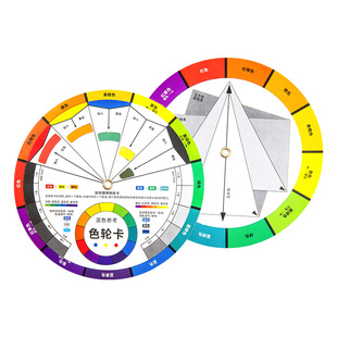 柏伦斯色轮卡色相环调色配色卡色轮表中文颜色彩搭配比例色盘卡设计师油漆调色师儿童识色环图色环卡旋转色卡