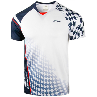 运动服上衣女款李宁羽毛球服乒乓球男速干短袖t恤秋冬网球服定制