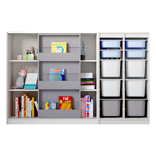 可比熊儿童实木书架绘本架幼儿园书柜玩具分类收纳架家用学生书橱